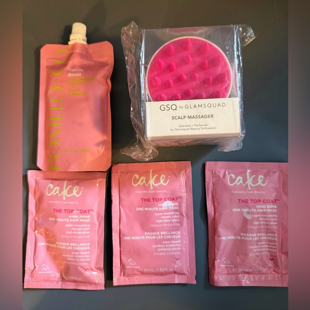 Pomélo + Co Vanilla Repairing Hair Mask Cake Beauty Top Coat GSQ Scalp Massager